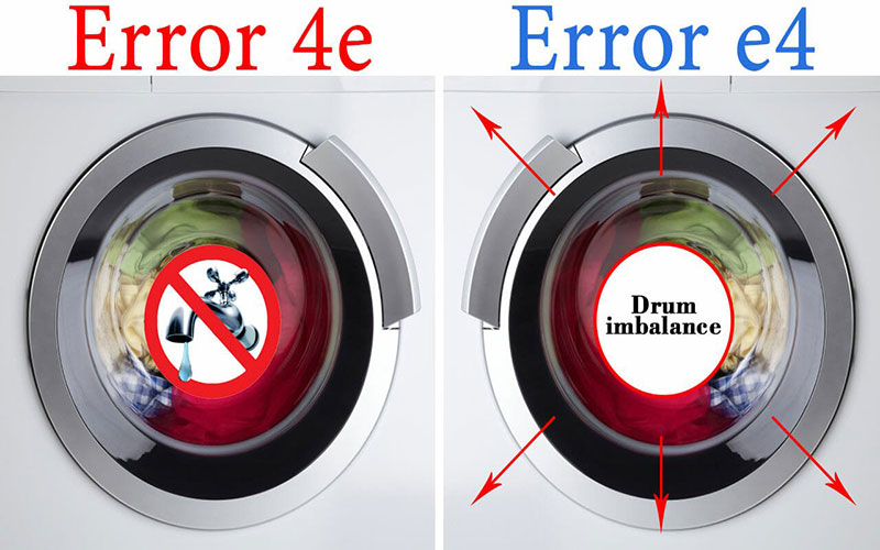 دلایل بروز ارور e4 در ماشین لباسشویی سامسونگ
